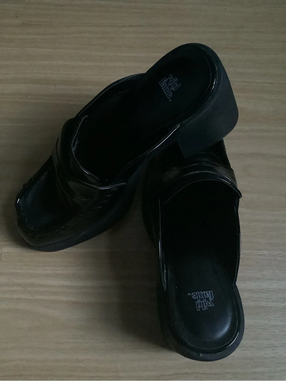 wild fable Black Patent Platform Penny Loafer Mules